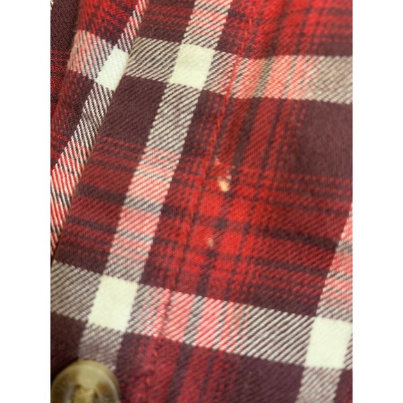 Eddie Bauer Shirt L Women Buttondown Red White Plaid - Picture 5 of 6